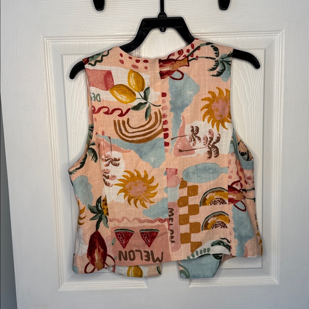 Paper Heart Women's Fruit-Print Tie-Front Shorts Set in Peach Multi - Picture 3 of 7